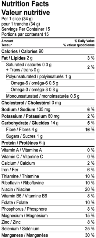 Pain à grains entiers germés Big Red's fabriqué sans farine par Silver Hills Bakery 510 g
