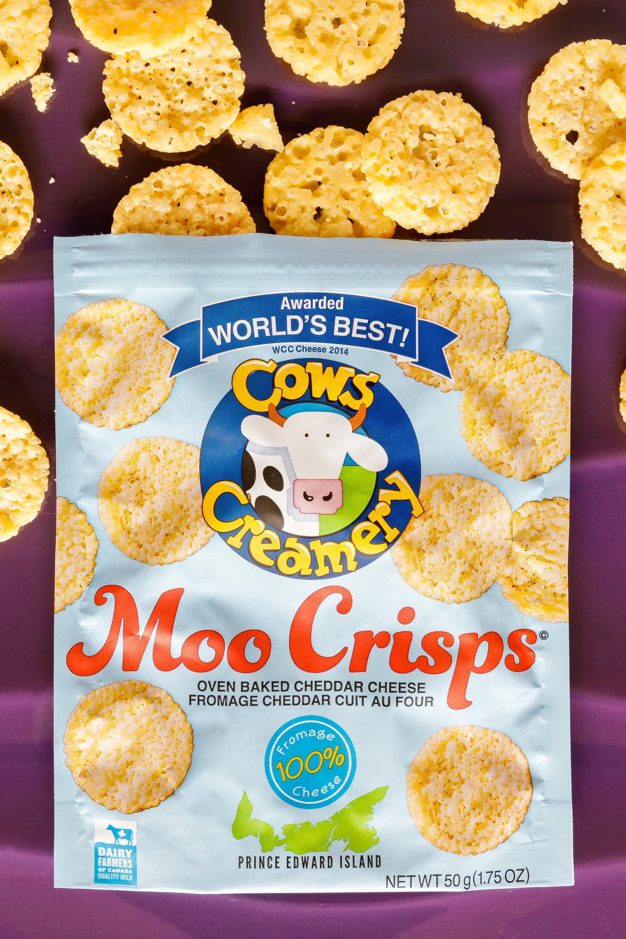 Moo Crisps - Baked Cheddar Cheese by Cows Creamery, 50g
