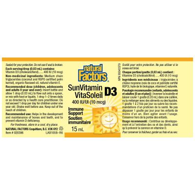 Facteurs naturels Vitasoleil D3 15 mL