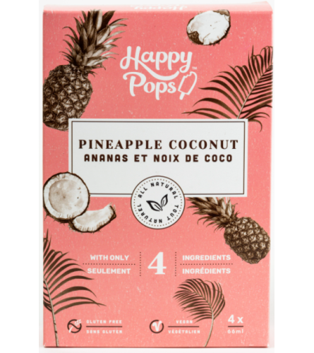 Pineapple Coconut Popsicles by Happy Pops, 4x66 ml