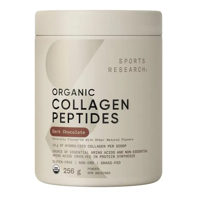 Sports Research - Organic Collagen Peptides Powder, Dark chocolate 256g