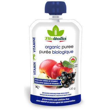Organic Apple Blackcurrant Purée by BioItalia, 120g