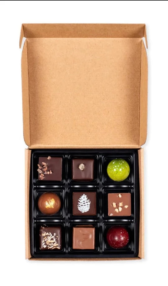 Coffret Saint Valentin de 9 Chocolats Fins par Chocolat Boréal, 81g