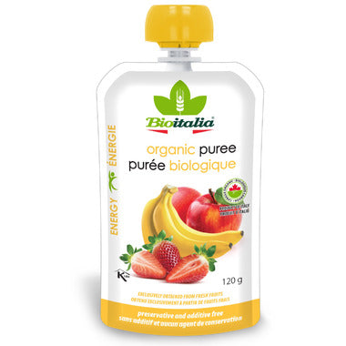 Organic Apple Strawberry Banana Purée by BioItalia, 120g