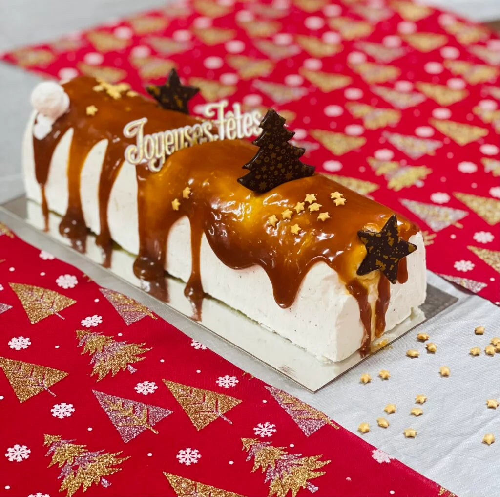 Dairy and Gluten Free Vanilla Caramel Holiday Log by L'Artisan Delice