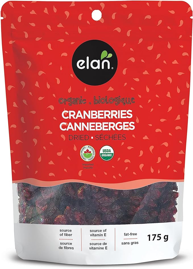 Organic Sun Dried Cranberries by Elan, 175g