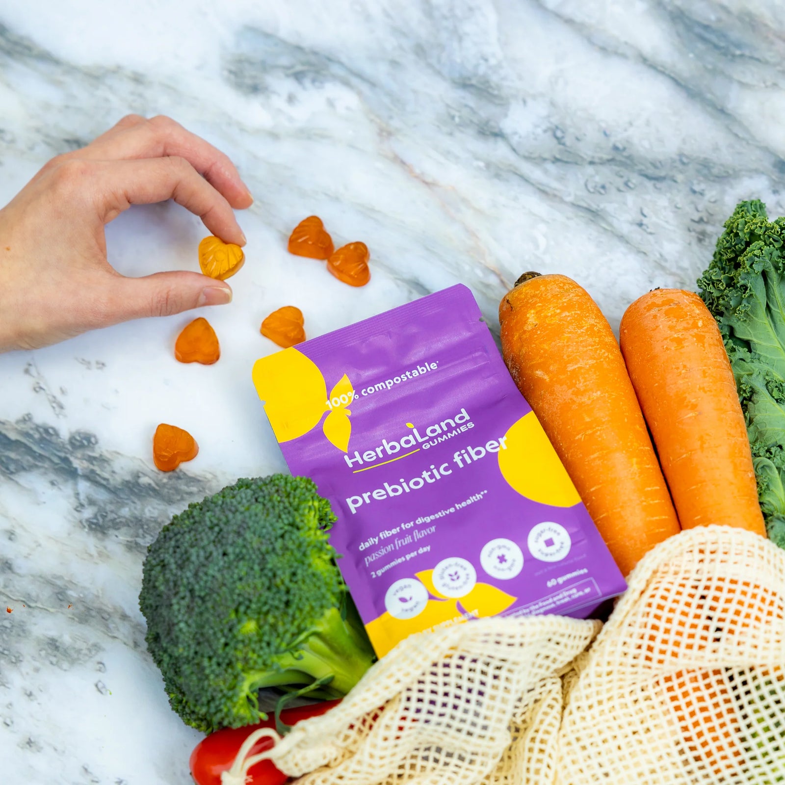 Prebiotic Fiber by Herbaland Gummies. 60 gummies