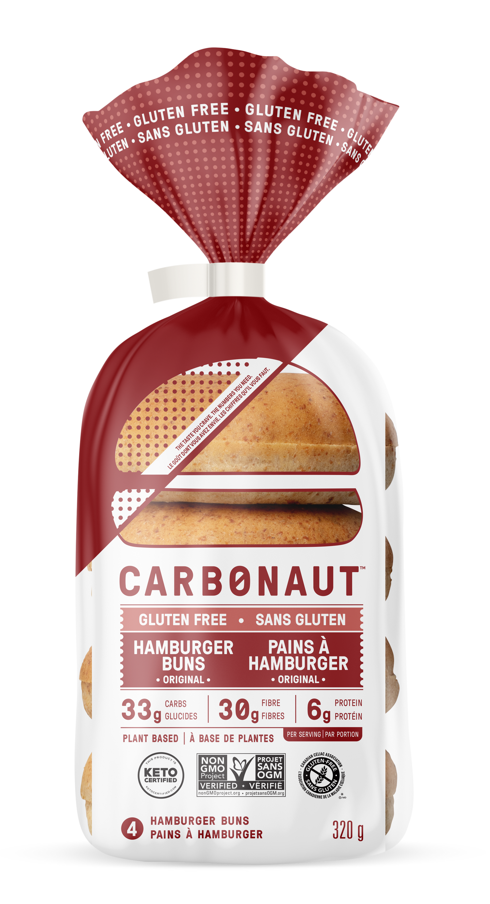 Pain carbonaté à hamburger blanc 325 g