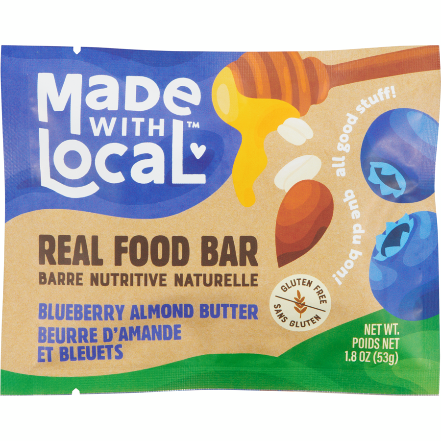 Blueberry Almond Butter - Real Food Bar by Made with Local, 53g