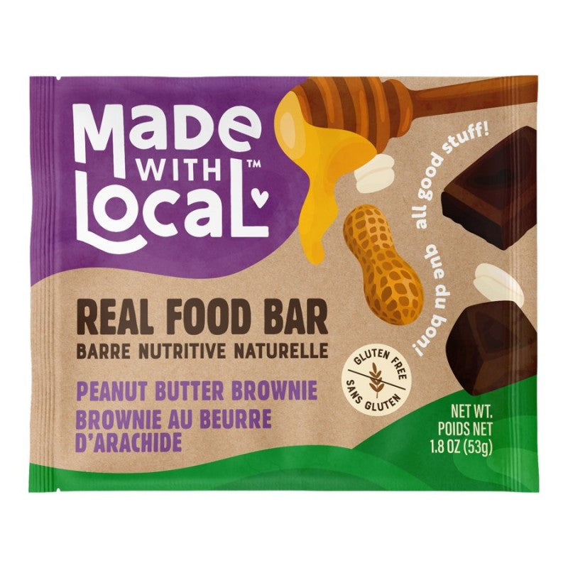 Peanut Butter Brownie - Real Food Bar by Made with Local, 53g