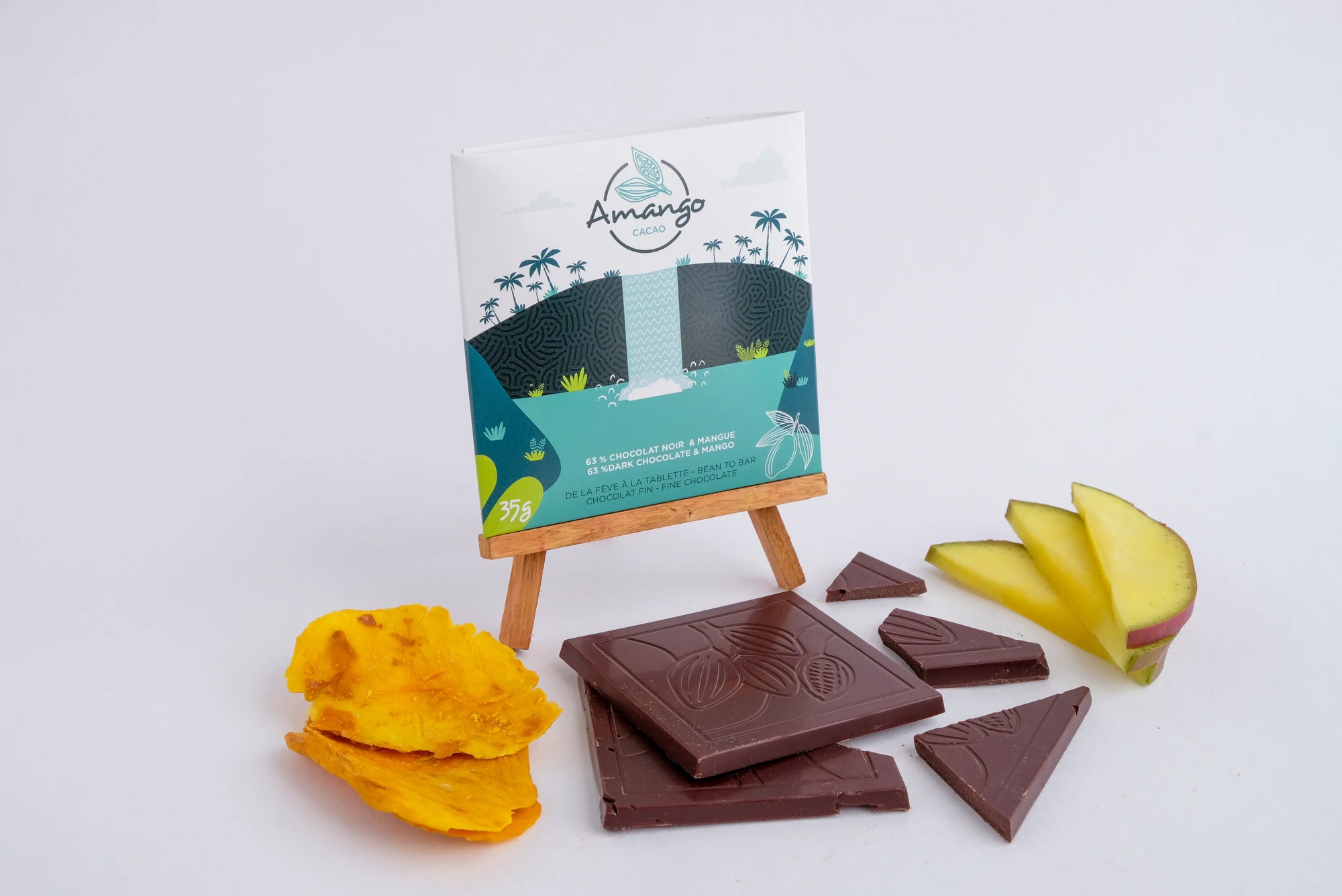 Mango and 63% Dark Chocolate with Cocoa by Amango, 35g