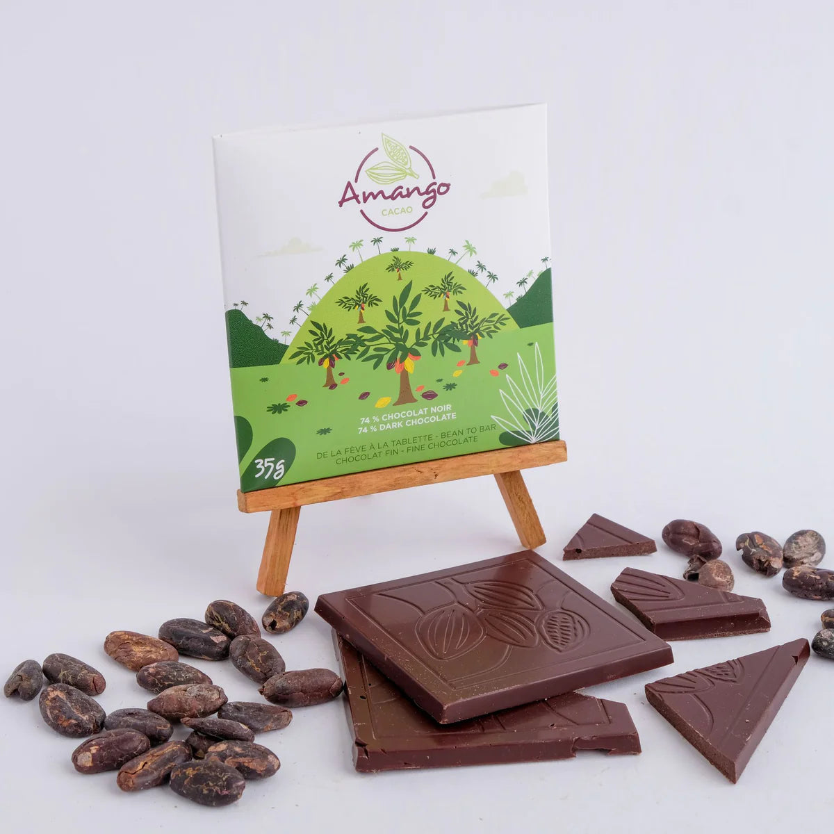 74% Dark Chocolate with Cocoa by Amango, 35g