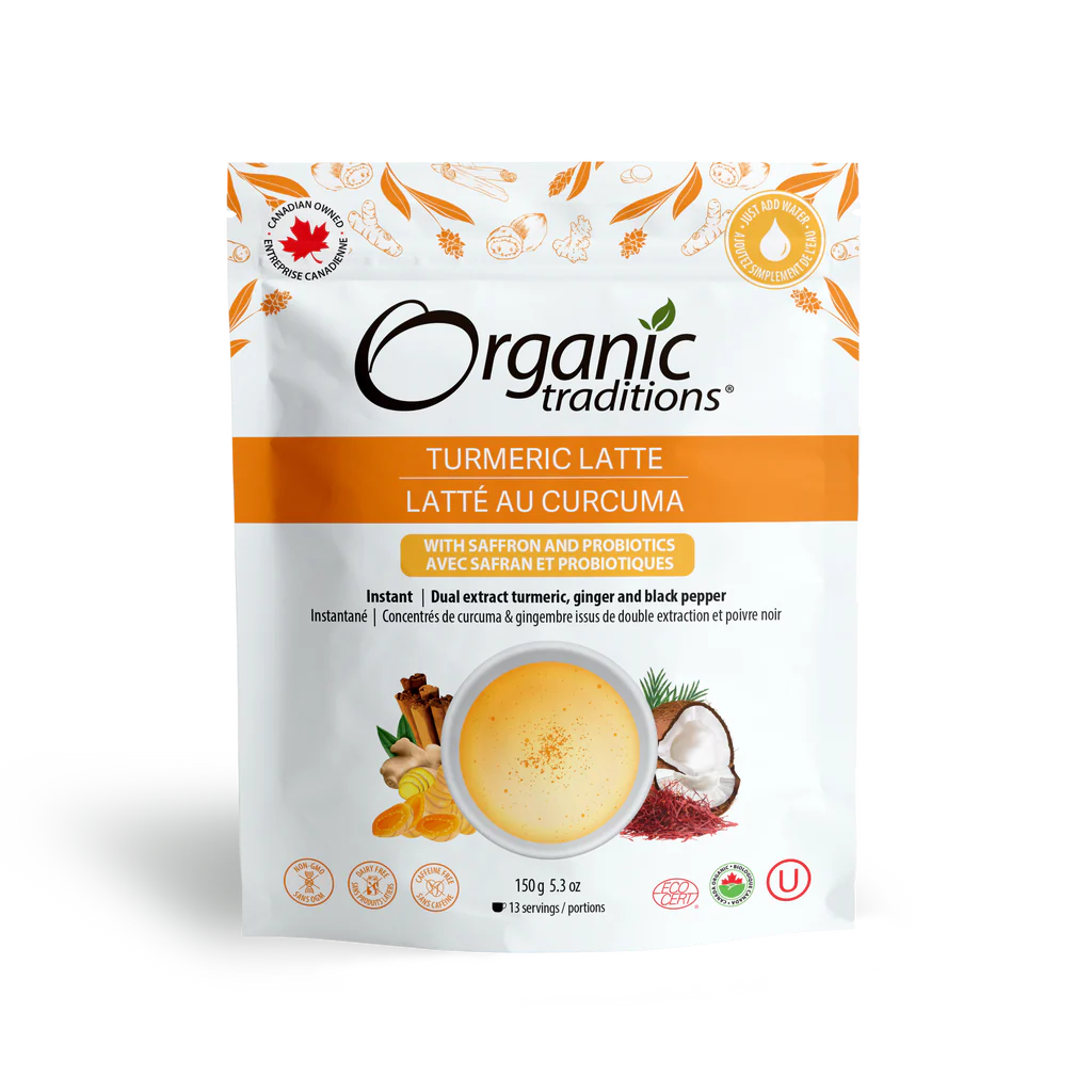 Turmeric Latte with Probiotic Saffron by Organic Traditions, 150g