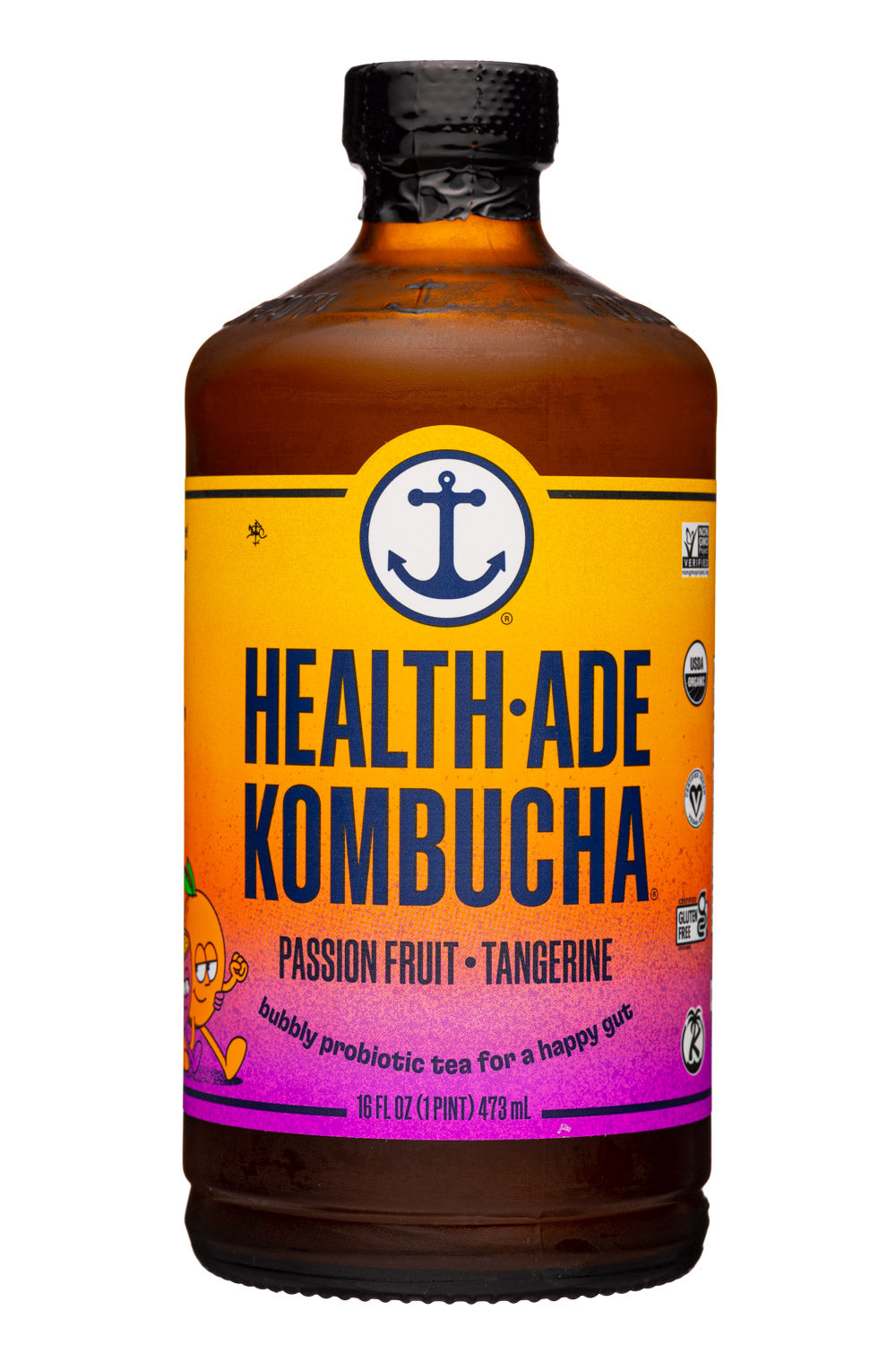 Passion Fruit and Tangerine Kombucha by Health Ade, 473ml