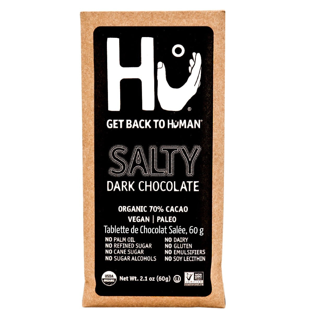 Salty Dark Chocolate by Hu, 60g