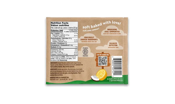Lemon Square - Real Food Bar by Made with Local, 53g