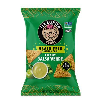 Creamy Salsa Verde Cactus Tortilla Chips by Tia Lupita, 141g