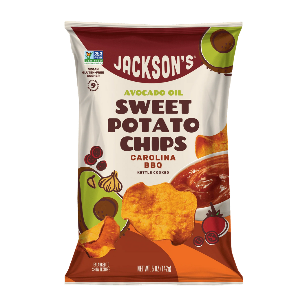 Carolina BBQ Sweet Potato Chips with Avocado Oil by Jackson’s, 142g