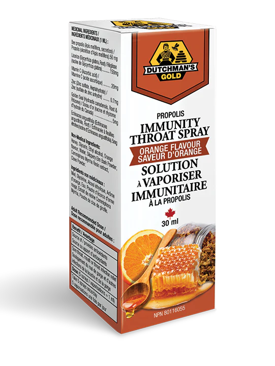 Orange Flavoured Immunity Propolis Throat Spray by Dutchman’s Gold 30 ml