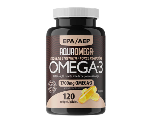 1700mg Omega-3 Wild Caught Fish Oil by Aqua Omega, 120 caps