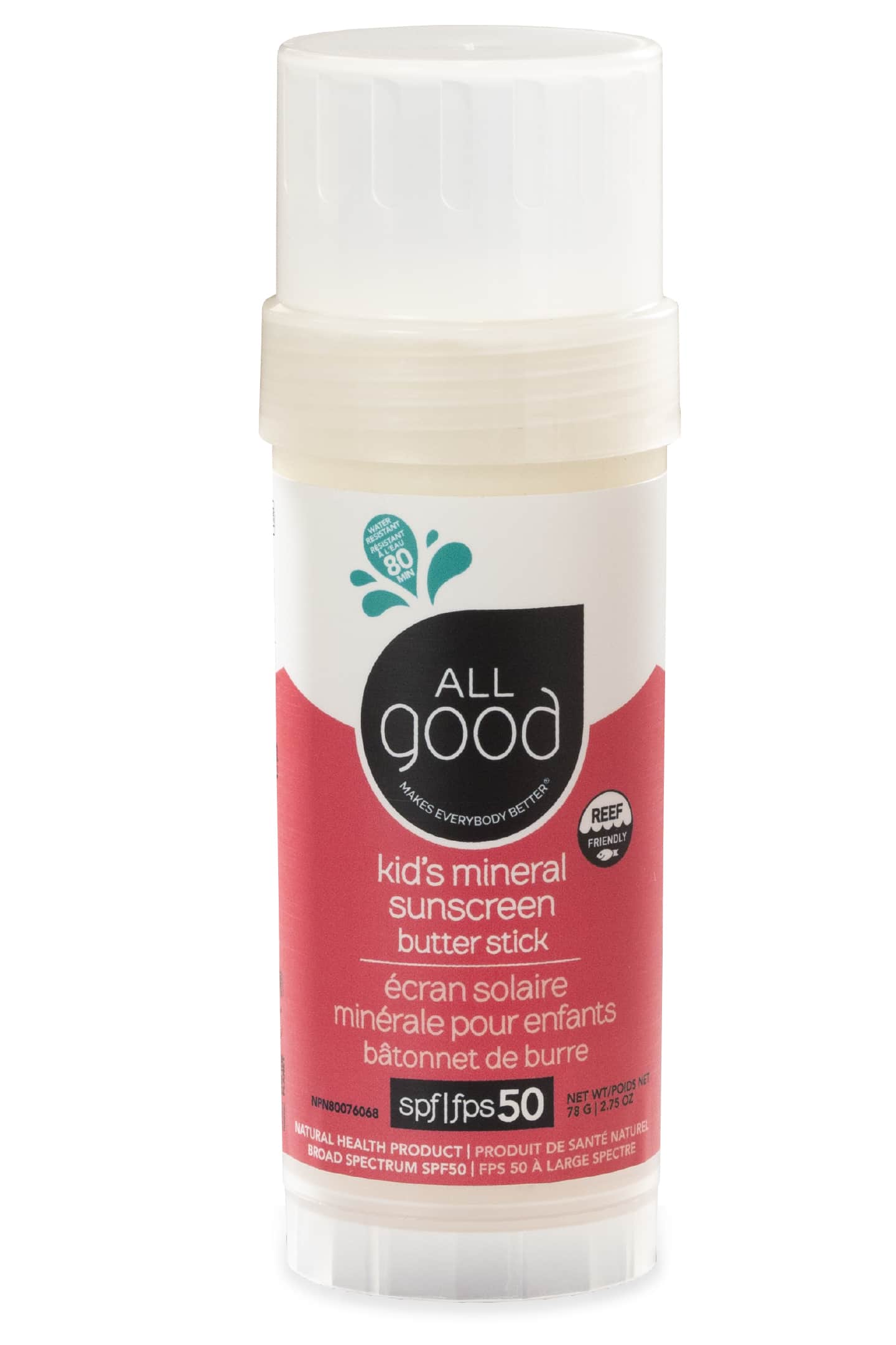 Kid's Mineral Sunscreen Butter Stick SPF 50 by All Good, 78g