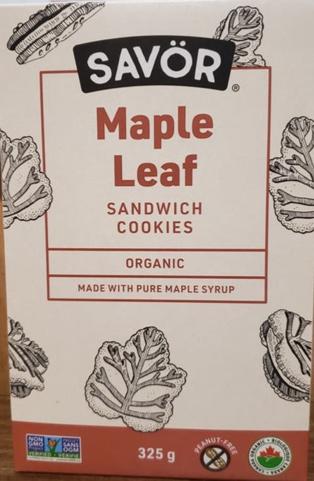 Organic Maple Leaf Sandwich Cookies by Savor 325 g