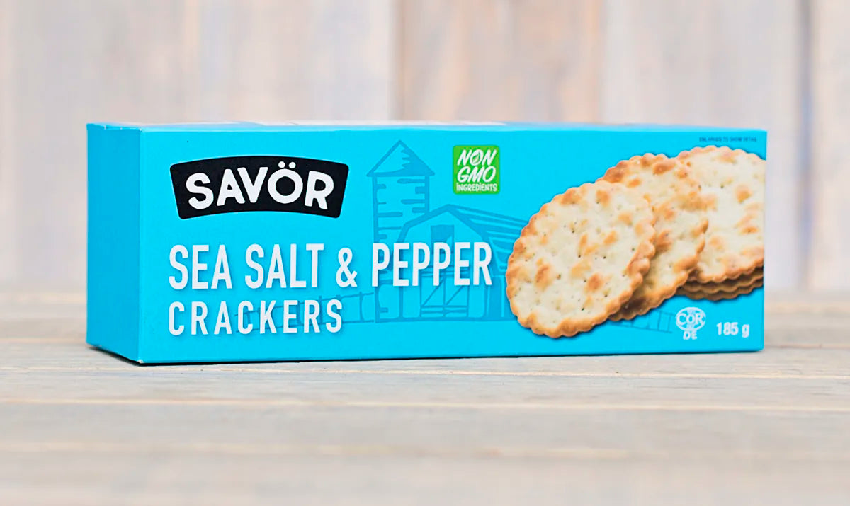 Sea Salt and Pepper Crackers by Savor 185g