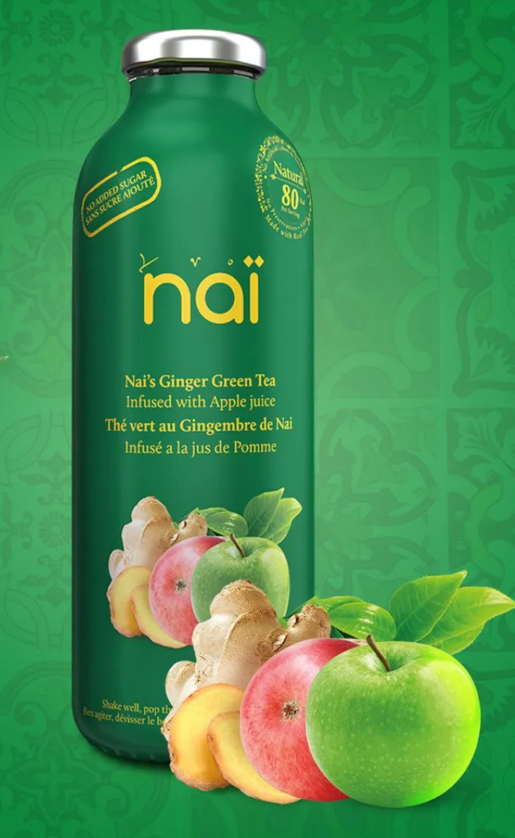 Ginger Green Tea Infused with Apple by naï, 473ml