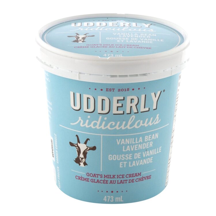 Vanilla Bean Lavender Goat Milk Ice Cream by Udderly Ridiculous, 473ml