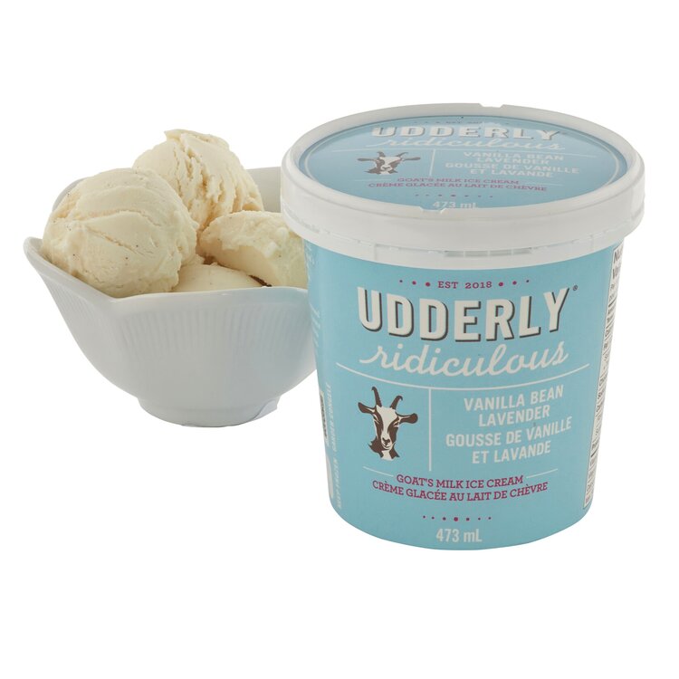 Vanilla Bean Lavender Goat Milk Ice Cream by Udderly Ridiculous, 473ml