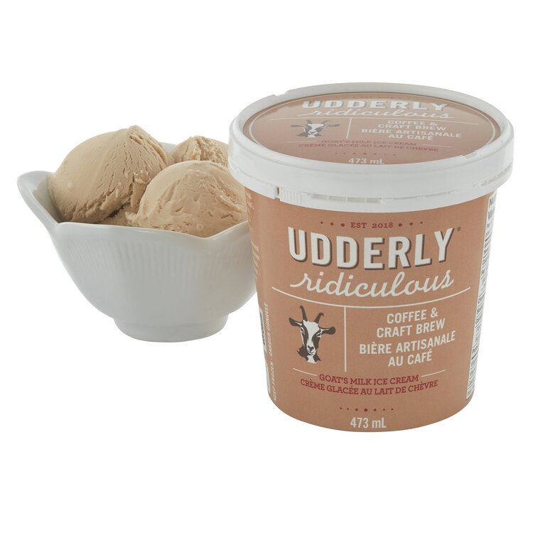 Coffee &amp; Craft Brew Goat Milk Ice Cream by Udderly Ridiculous, 473ml