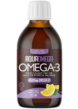 High DHA 4500 mg Lemon Flavour by Aqua Omega, 225 ml