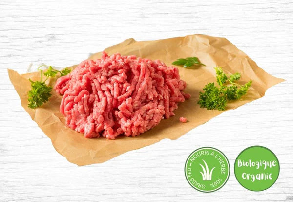 Organic 100% Grass Fed Organic Ground Beef by Les Fermes Valens, ~300g