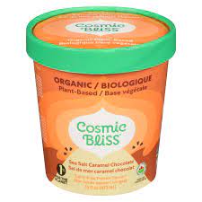 Organic Sea Salt Caramel Chocolate Plant Based Ice Cream by Cosmic Bliss, 473ml