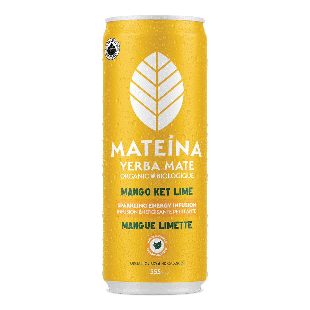 Organic Mango Key Lime Yerba Mate Energy Infusion by Mateína, 355 mL