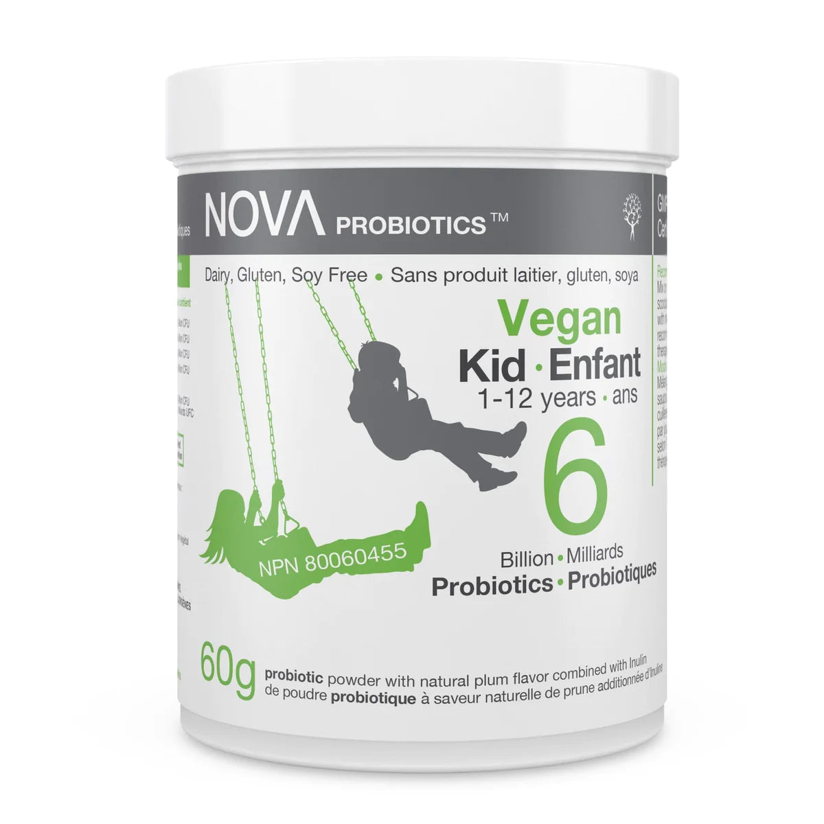 Vegan probiotics Kid 1 to 12 (6 milliards probiotiques) by Nova, 60g