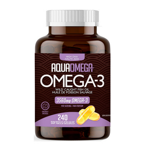 Riche en DHA Oméga-3 par AquaOmega, 240 capsules