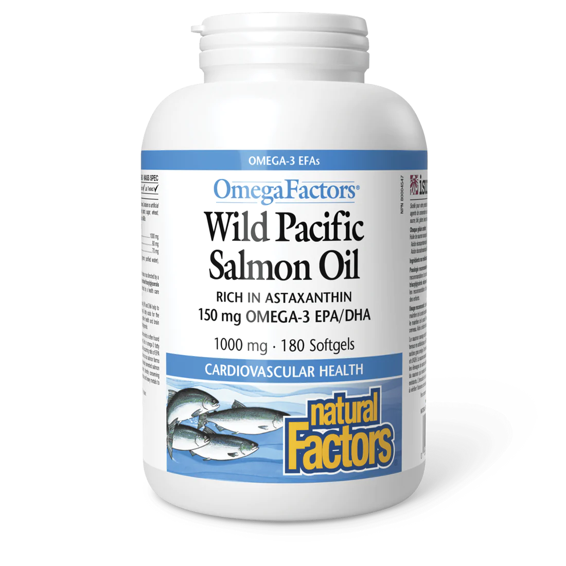 Wild Pacific Salmon Oil by Natural Factors, 180 Softgels 1000 mg