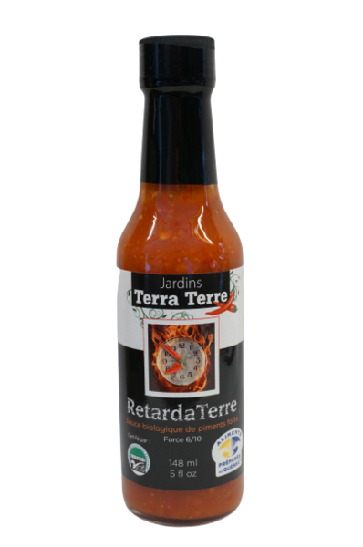 Organic hot pepper sauce by Jardins Terra Terre, 148 ml