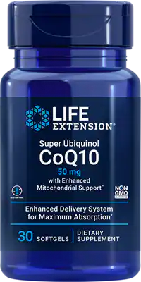 Super Ubiquinol CoQ10 avec Enhanced Mitochondrial Support™ 50 mg par Life Extension, 30 gélules