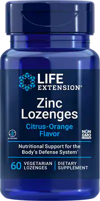 Pastilles de zinc (saveur agrumes-orange) par Life Extension, 60 pastilles végétariennes