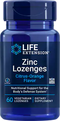 Zinc Lozenges (Citrus-Orange Flavor) by Life Extension, 60 vegetarian lozenges