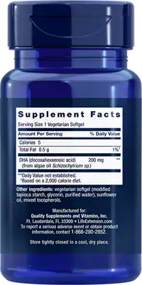 DHA végétarien par Life Extension, 30 capsules