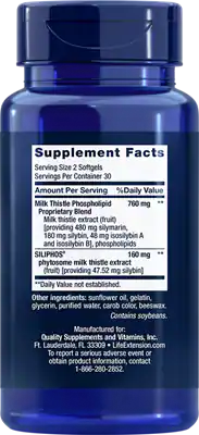 Advanced Milk Thistle par Life Extension, 60 gélules