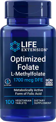 Folate optimisé par Life Extension, 100 comprimés