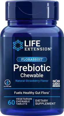 FLORASSIST® prébiotique à croquer (fraise) par Life Extension, 60 comprimés à croquer