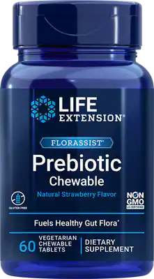 FLORASSIST® Prebiotic Chewable (Strawberry) by Life Extension, 60 chewables