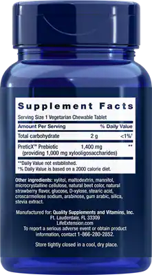 FLORASSIST® Prebiotic Chewable (Strawberry) by Life Extension, 60 chewables