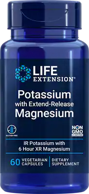 Potassium avec magnésium à libération prolongée par Life Extension, 60 capsules