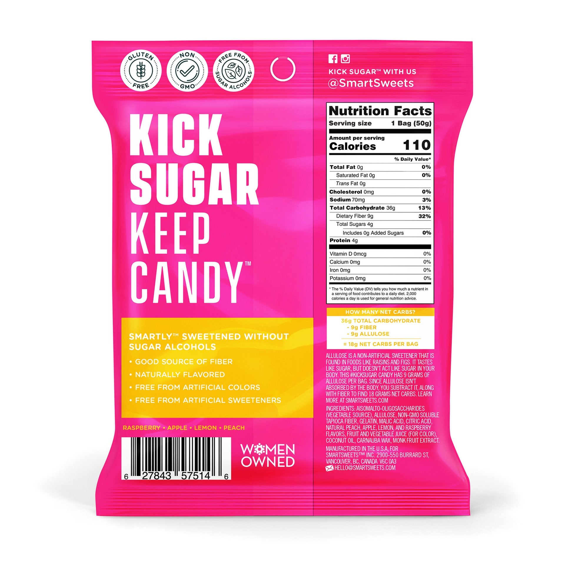 Oursons gommeux fruités par Smart Sweets 50g